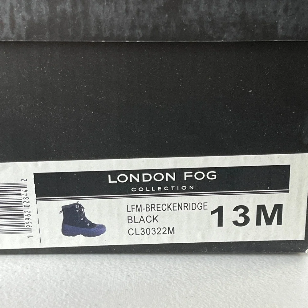 London Fog Breckenridge Boots Black Waterproof Insulated Lace Up‎ Snow Men 13